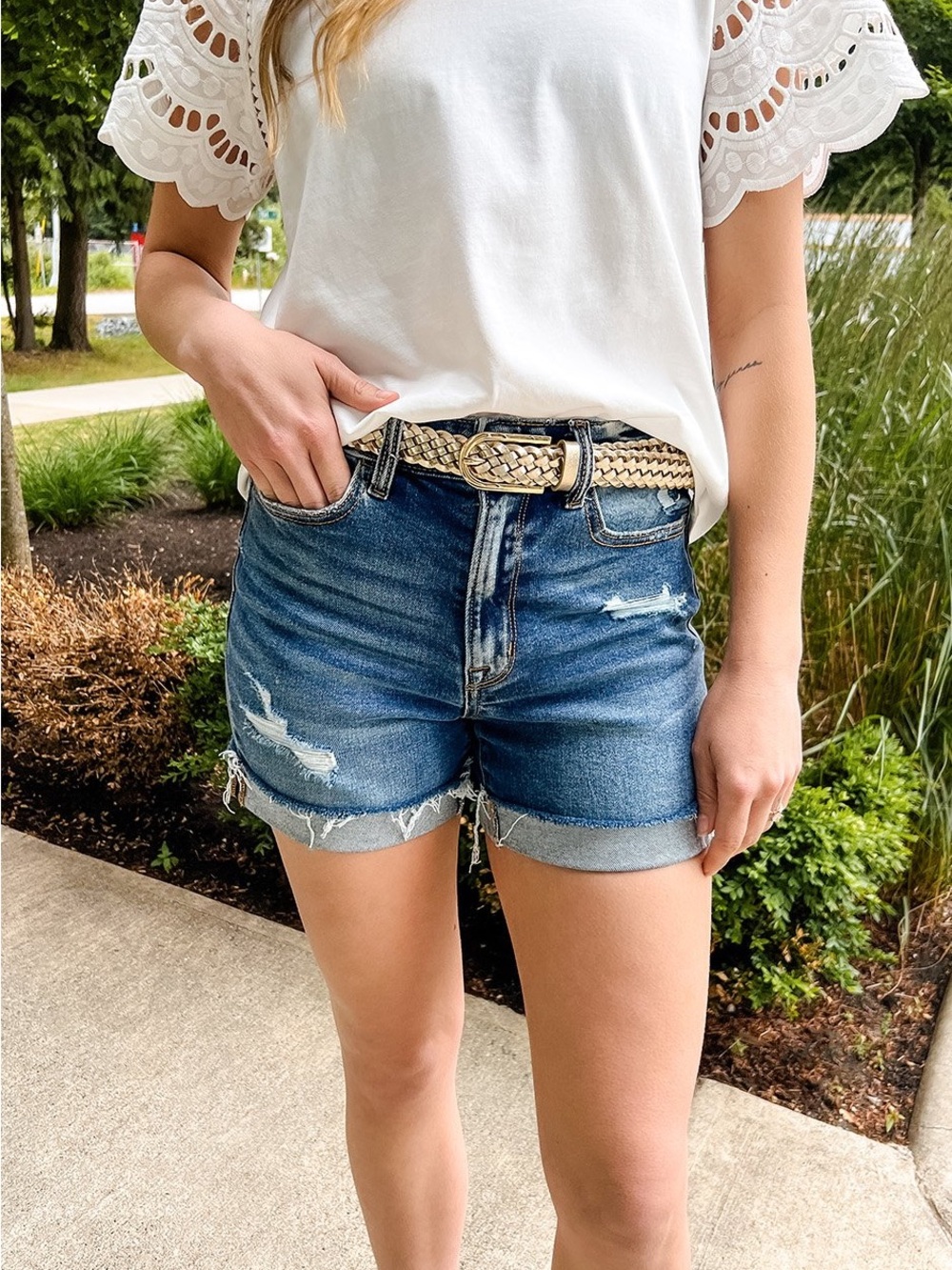 Zenana Distressed Denim shorts